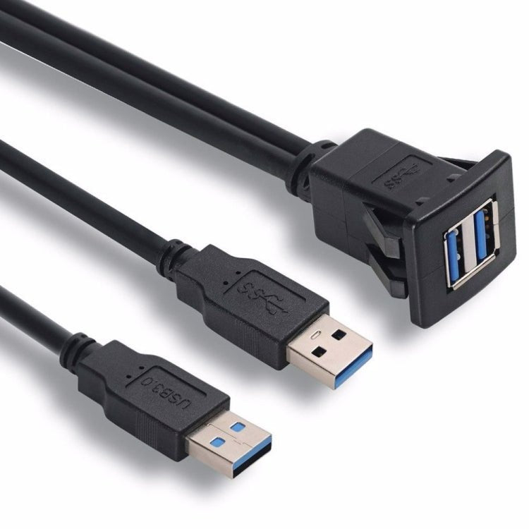2m ABS Shell Flush Mount USB 3.0 Dock Car Ship Motorcycle Dashboard Panel Male to Female Data Waterproof Extension Cord, For Cable Length: 2m - ORIWHIZCar Replacement PartsDIY CablesIn Car