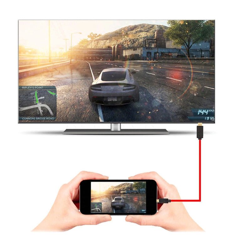 2m Full HD 1080P Micro USB MHL + USB Connector to HDMI Adapter HDTV Adapter Converter Cable - ORIWHIZ