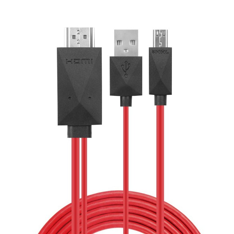 2m Full HD 1080P Micro USB MHL + USB Connector to HDMI Adapter HDTV Adapter Converter Cable - ORIWHIZ