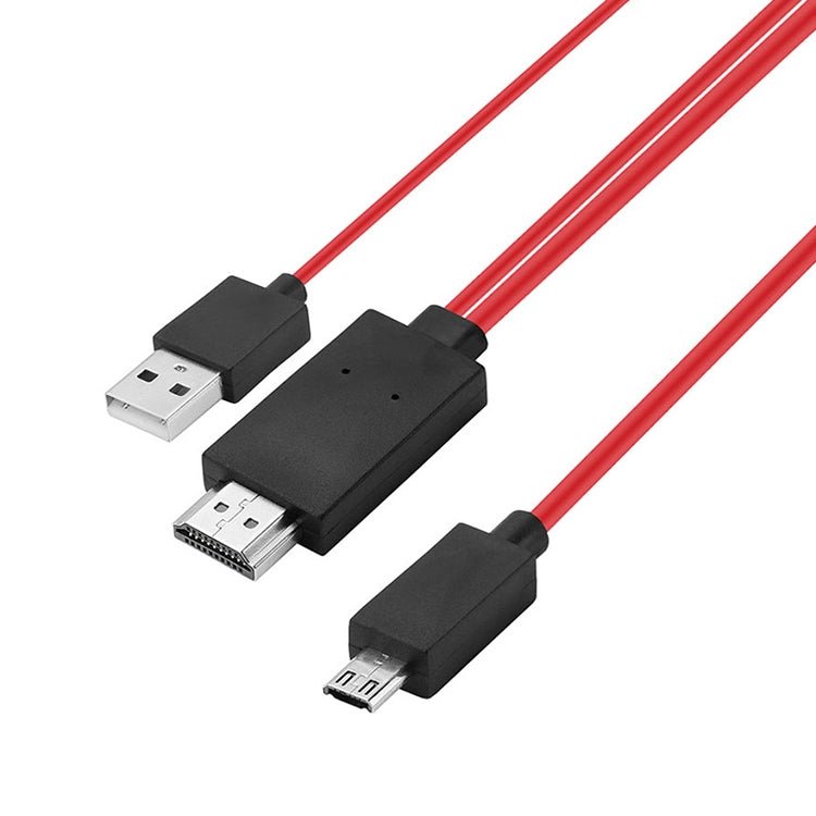2m Full HD 1080P Micro USB MHL + USB Connector to HDMI Adapter HDTV Adapter Converter Cable - ORIWHIZ