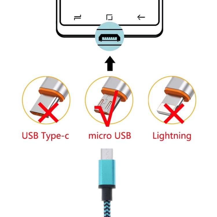 2m Woven Style Micro USB to USB 2.0 Data / Charger Cable - ORIWHIZ