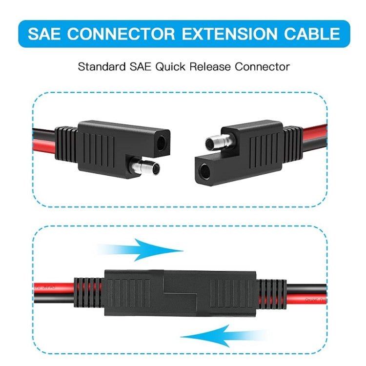 2pcs 20A Solar Car Battery SAE Power Extension Cable, 15cm, 30cm, 100cm - ORIWHIZCar Replacement PartsDIY CablesIn Car