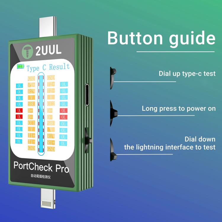 2uul PW31 PortCheck Pro 5V / 2A Type - C / Lighting Interface Automatic Tail Plug Detector, PW31 - ORIWHIZ