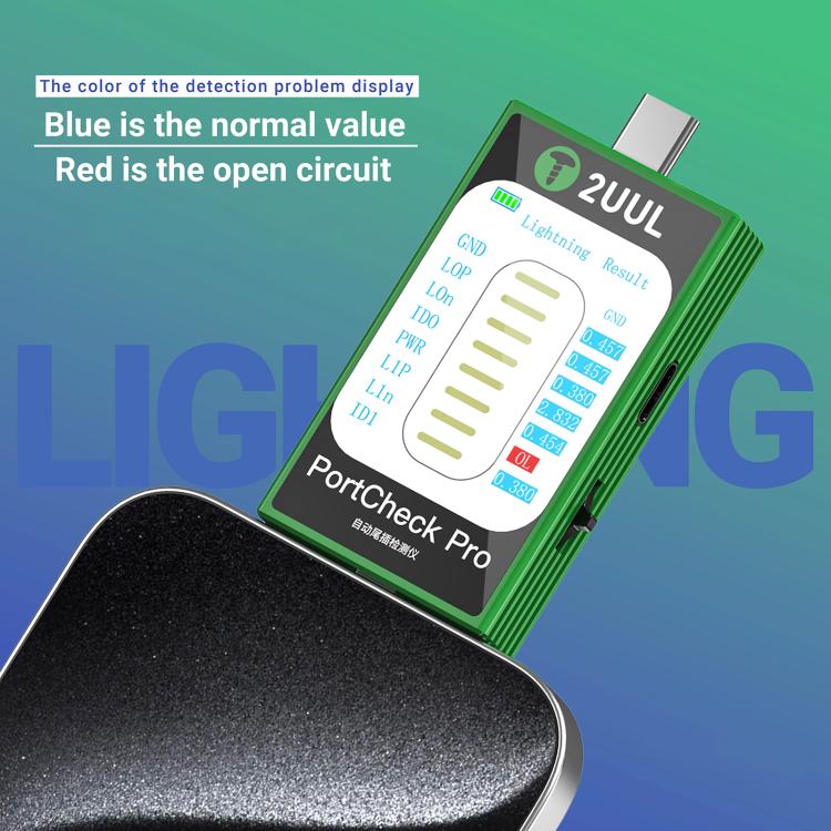 2uul PW31 PortCheck Pro 5V / 2A Type - C / Lighting Interface Automatic Tail Plug Detector, PW31 - ORIWHIZ