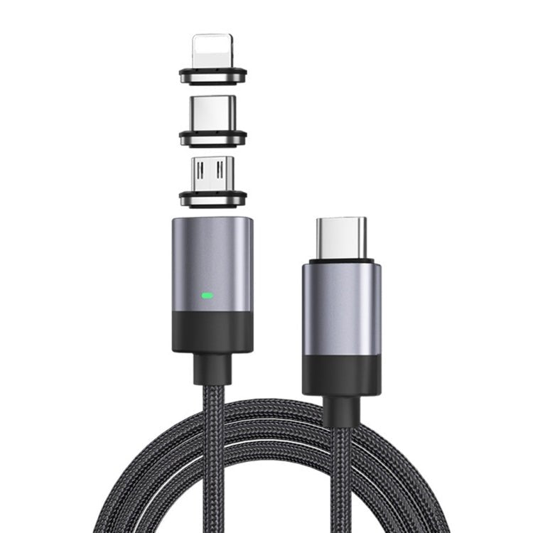 3 in 1 Fast Charging Magnetic Data Cable, Style: 1m Cable + 3 Magnetic Head, 3 in 1 - ORIWHIZ
