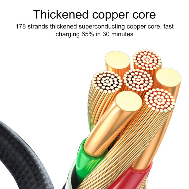 3 in 1 Fast Charging Magnetic Data Cable, Style: 1m Cable + 3 Magnetic Head, 3 in 1 - ORIWHIZ