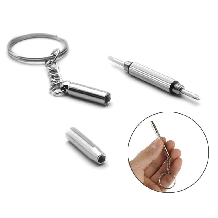 3 in 1 Professional Screwdriver (Cross 1.5, Straight 1.5,Star Nut M2.5) Repair Tool with Keychain for Smart Phone, Watches,Glasses, 3 in 1 - ORIWHIZ
