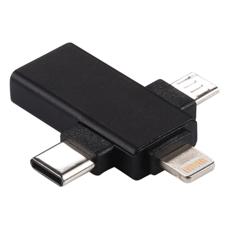 3 in 1 USB 3.0 to 8 Pin + Micro USB + USB - C / Type - C Interface Multifunctional OTG Adapter - ORIWHIZ