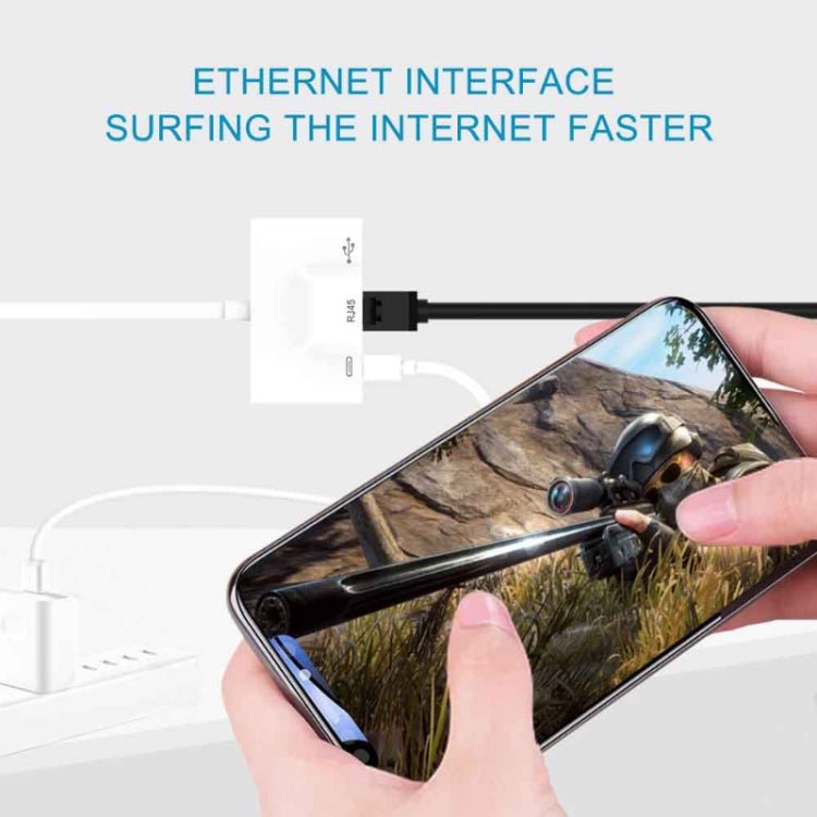 3 in 1 USB - C / Type - C Male to USB + 100M RJ45 Ethernet + Type - C Power Female Adapter, 3 in 1 - ORIWHIZ