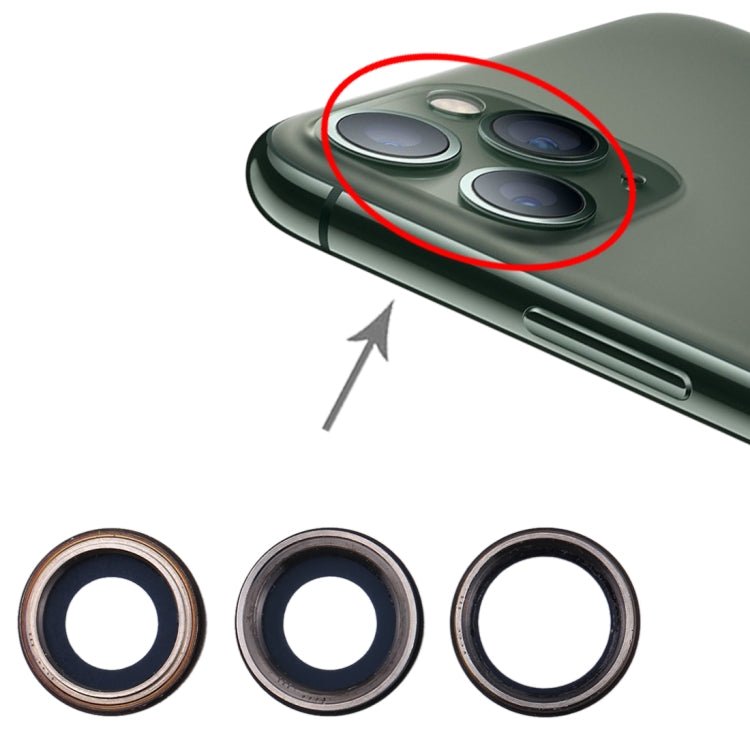 3 PCS Back Camera Bezel with Lens Cover for iPhone 11 Pro / 11 Pro Max, For iPhone 11Pro/11 Pro Max - ORIWHIZ