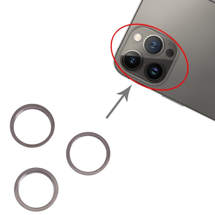 3 PCS Rear Camera Glass Lens Metal Outside Protector Hoop Ring for iPhone 13 Pro Max, For iPhone 13 Pro Max - ORIWHIZ