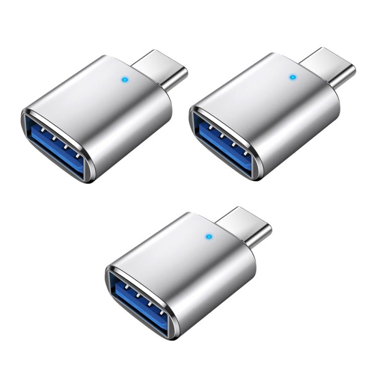3 PCS USB 3.0 Female to USB - C / Type - C Male OTG Adapte with Indicator Light, 3 PCS with Indicator - ORIWHIZ