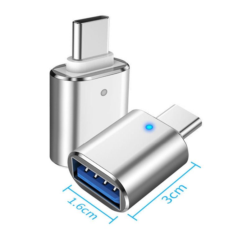 3 PCS USB 3.0 Female to USB - C / Type - C Male OTG Adapte with Indicator Light, 3 PCS with Indicator - ORIWHIZ