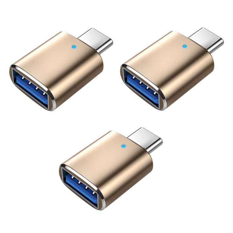 3 PCS USB 3.0 Female to USB - C / Type - C Male OTG Adapte with Indicator Light, 3 PCS with Indicator - ORIWHIZ