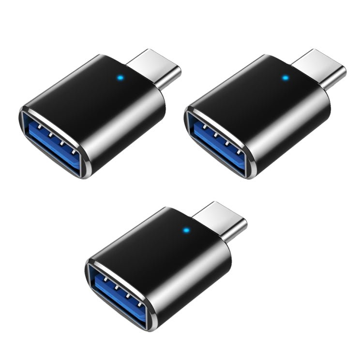 3 PCS USB 3.0 Female to USB - C / Type - C Male OTG Adapte with Indicator Light, 3 PCS with Indicator - ORIWHIZ