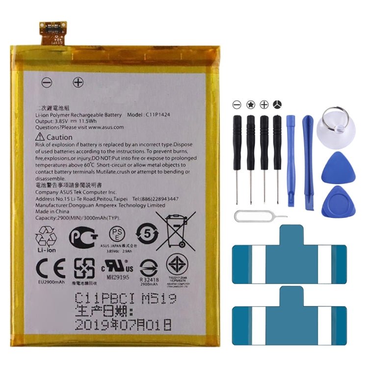 3000mAh C11P1424 Li - Polymer Battery for Asus Zenfone 2 ZE551ML ZE550ML, For Asus Zenfone 2 ZE551ML - ORIWHIZ