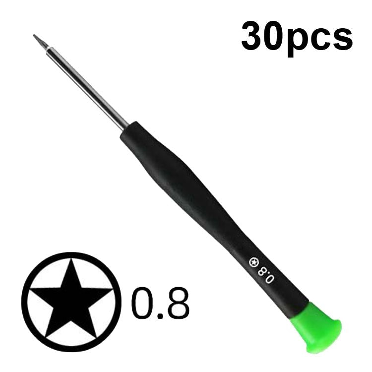 30pcs Color Hat Screw Batch Digital Mobile Phone Clock Maintenance Tool, 1.5 Phillips, 1.5 Straight, 0.8 Five Star, 0.6 Y Shape, T2 Hexagon, T5 Hexagon - ORIWHIZ
