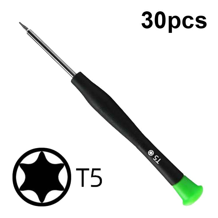 30pcs Color Hat Screw Batch Digital Mobile Phone Clock Maintenance Tool, 1.5 Phillips, 1.5 Straight, 0.8 Five Star, 0.6 Y Shape, T2 Hexagon, T5 Hexagon - ORIWHIZ