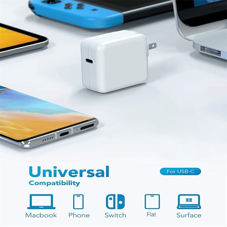 30W USB - C / Type - C Laptop Portable Power Adapter with 1.8m USB - C / Type - C to USB - C / Type - C Charging Cable,, 30W UK Plug, 30W AU Plug, 30W US Plug, 30W EU Plug - ORIWHIZ