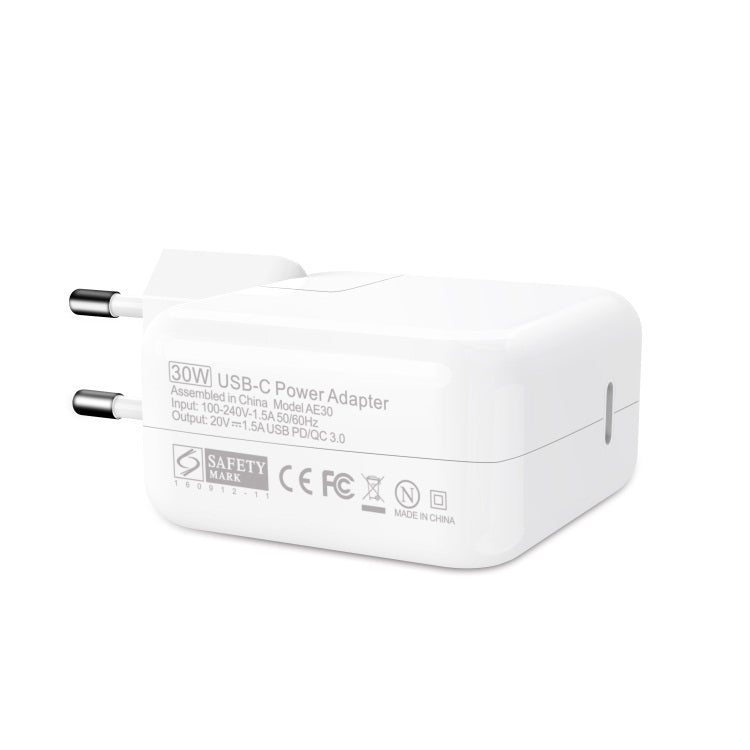 30W USB - C / Type - C Laptop Portable Power Adapter with 1.8m USB - C / Type - C to USB - C / Type - C Charging Cable,, 30W UK Plug, 30W AU Plug, 30W US Plug, 30W EU Plug - ORIWHIZ