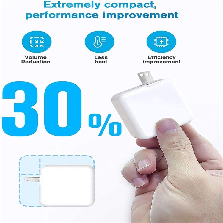 30W USB - C / Type - C Laptop Portable Power Adapter with 1.8m USB - C / Type - C to USB - C / Type - C Charging Cable,, 30W UK Plug, 30W AU Plug, 30W US Plug, 30W EU Plug - ORIWHIZ