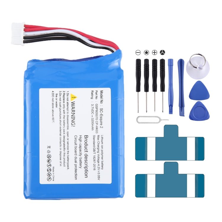 3200mAh Battery Replacement, For Harman/Kardon Esquire 2 CP - HK03 GSP805070, For Harman Kardon GSP1029102 01 3000mAh - ORIWHIZ