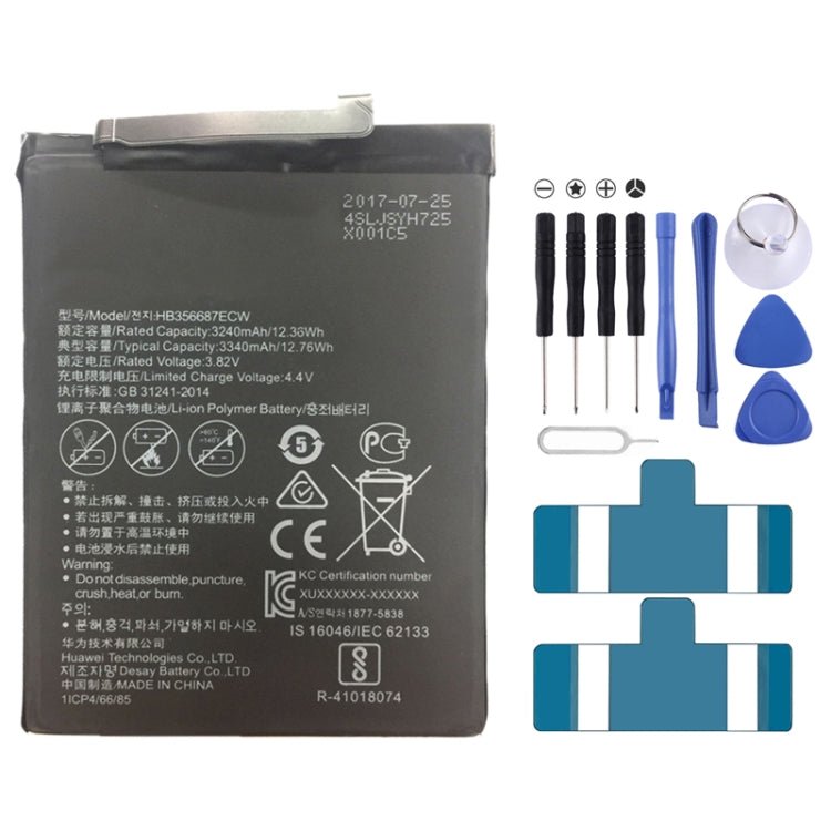 3240mAh Li - Polymer Battery HB356687ECW for Huawei nova 2 Plus / BAC - AL00 / Honor Play 7X, For nova 2 Plus - ORIWHIZ