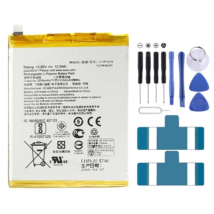 3250mAh C11P1618 Li - Polymer Battery for Asus ZenFone 4 ZE554KL / Zenfone 5 Lite ZC600KL, For Asus ZenFone 4 ZE554KL - ORIWHIZ