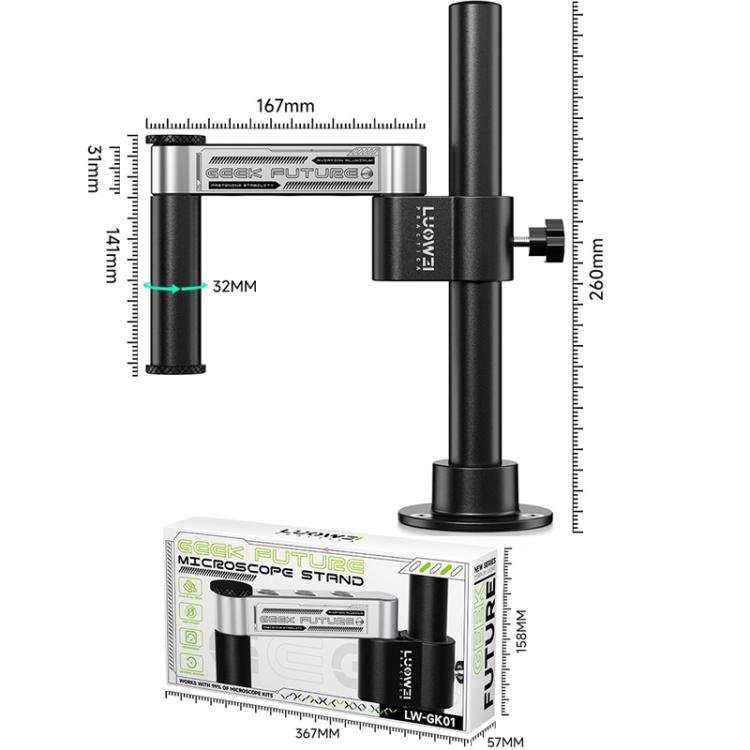 32mm Microscope Swing Arm Metal Universal Lifting and Stacking 360 Degree Single Arm Fixed Repair and Inspection Stand, GK01 - ORIWHIZ
