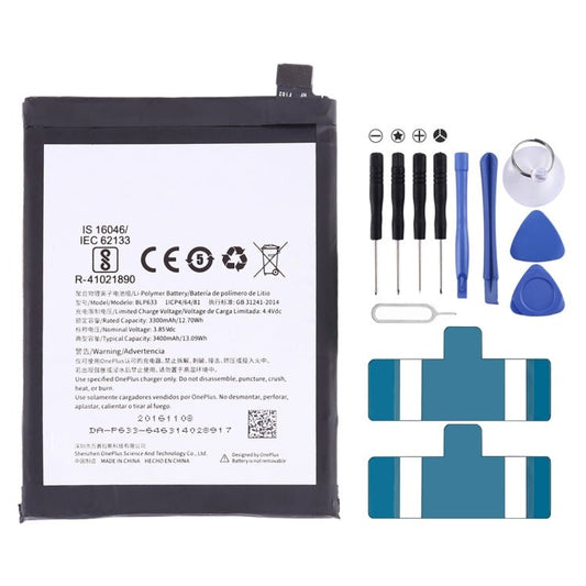 3300mAh BLP633 for OnePlus 3T Li - Polymer Battery, For OnePlus 3T - ORIWHIZ