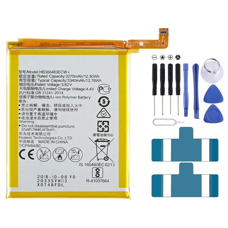 3340mAh HB386483ECW Li - Polymer Battery Replacement for Huawei G9 Plus / G8 / Honor 6X, For Huawei G9 Plus - ORIWHIZ