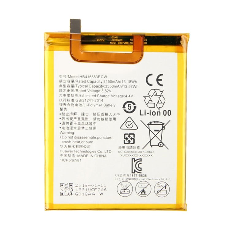 3450mAh Li - Polymer Battery HB416683ECW for Huawei Nexus 6 / H1511 / H151, For Nexus 6 - ORIWHIZ