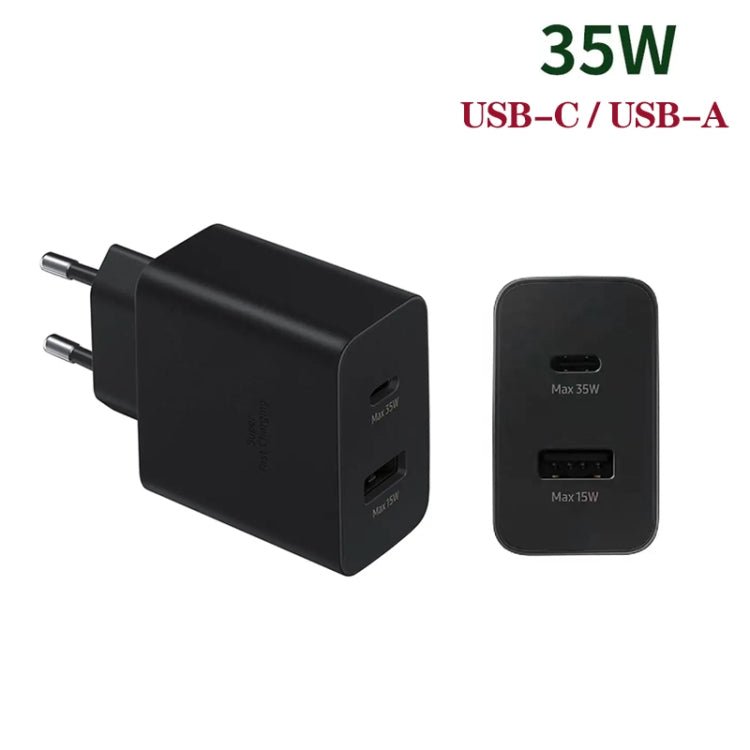 35W USB - C / Type - C + USB Charger Supports PPS / PD Protocol with Dual Type - C Cable, EU Plug, EU Plug + Type - C Cable - ORIWHIZ