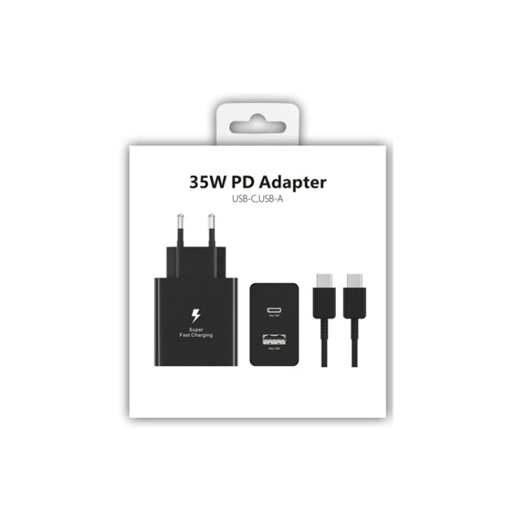 35W USB - C / Type - C + USB Charger Supports PPS / PD Protocol with Dual Type - C Cable, EU Plug, EU Plug + Type - C Cable - ORIWHIZ