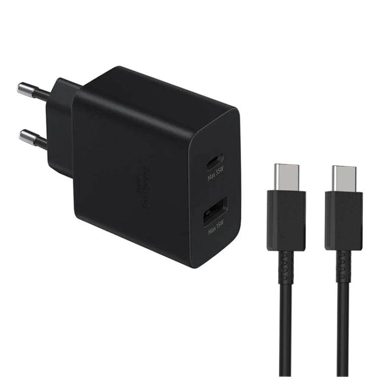35W USB - C / Type - C + USB Charger Supports PPS / PD Protocol with Dual Type - C Cable, EU Plug, EU Plug + Type - C Cable - ORIWHIZ