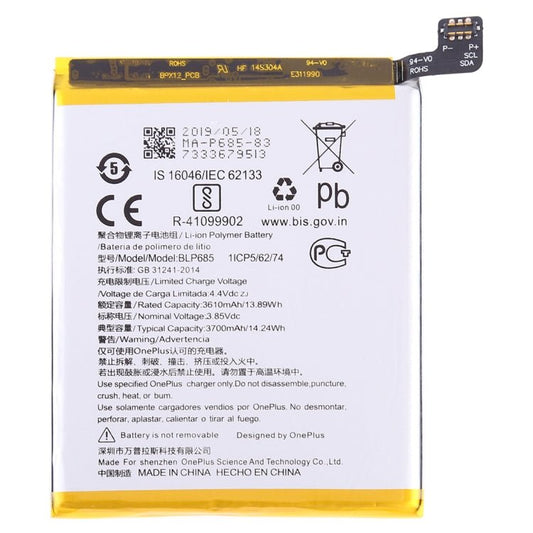 3610mAh BLP685 for OnePlus 6T Li - Polymer Battery, For OnePlus 6T - ORIWHIZ