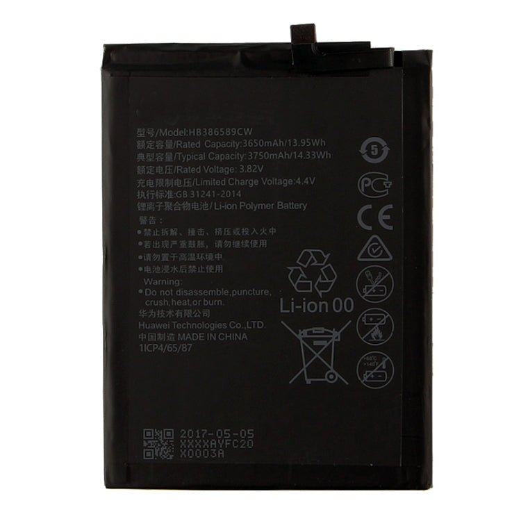 3650mAh Li - Polymer Battery HB386589ECW for Huawei P10 Plus / VKY - AL00, For P10 Plus - ORIWHIZ