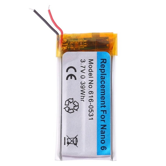 3.7V 0.39Whr For iPod nano 6 Rechargeable Replacement Li - polymer Battery, For iPod nano 6 - ORIWHIZ