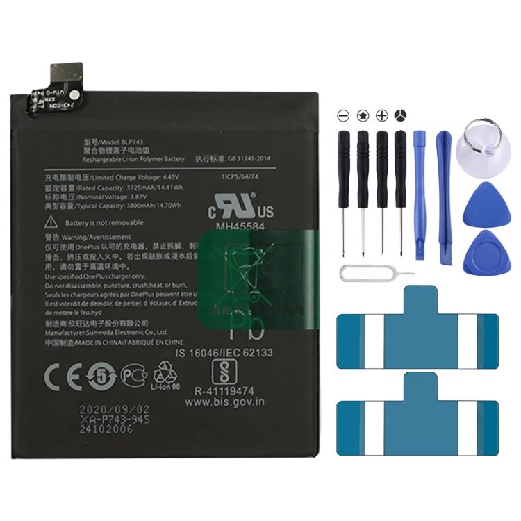 3800mAh BLP743 for OnePlus 7T Li - ion Polymer Battery, For OnePlus 7T - ORIWHIZ