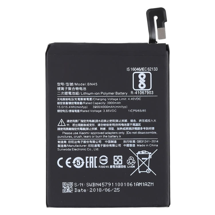 3900mAh BN45 for Xiaomi Redmi Note 5 Li - Polymer Battery, For Redmi Note 5 - ORIWHIZ
