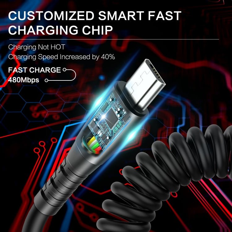 3A Micro USB Spring Charging Data Cable, Micro - ORIWHIZ