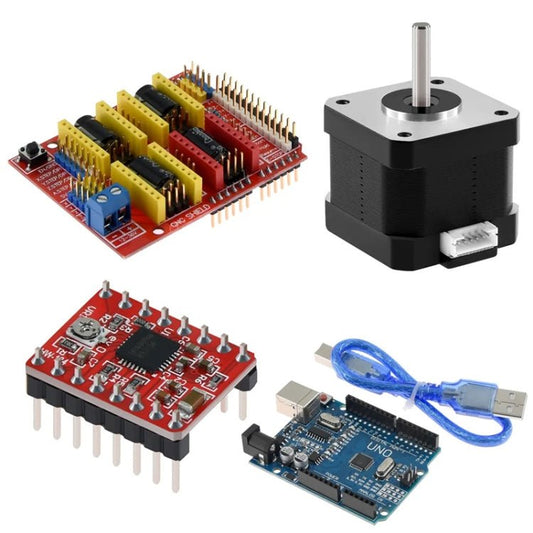 3D Printer Accessories CNC V3 + UNO R3 Improved Version + A4988 Driver + Step Motor, Kit - ORIWHIZ