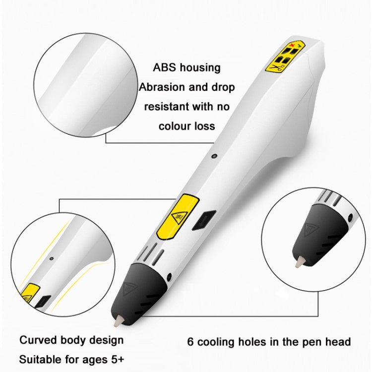 3D Printing Pen Children Toy Art Doodle Pen, USB, USB+EU Plug, USB+AU Plug, USB+US Plug, USB+UK Plug - ORIWHIZ