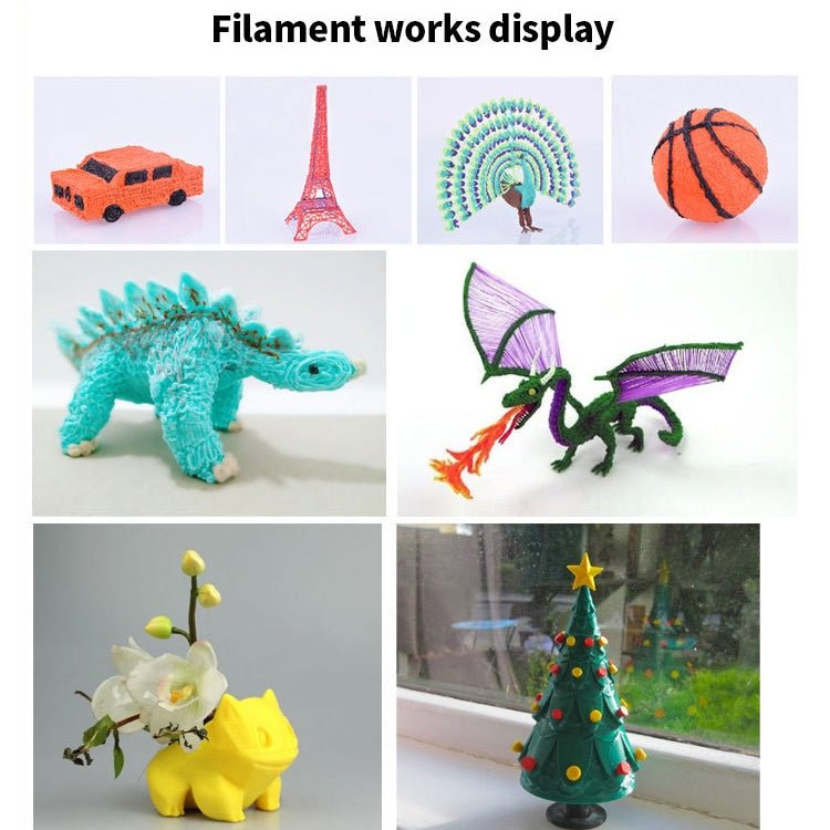 3D Printing Pen Consumables 1.75mm High Tough Line Material Environmental Raw Material Printing Silk Thread, 10colors /Set PCL 5m - ORIWHIZ