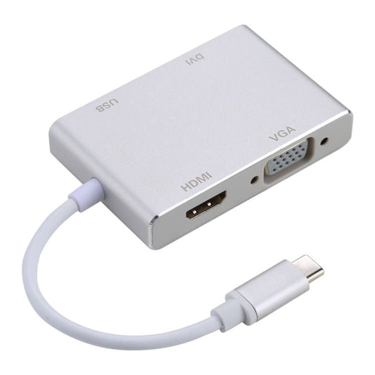 4 in 1 Hub USB - C / Type - C to VGA & DVI & HDMI & USB Adapter - ORIWHIZ