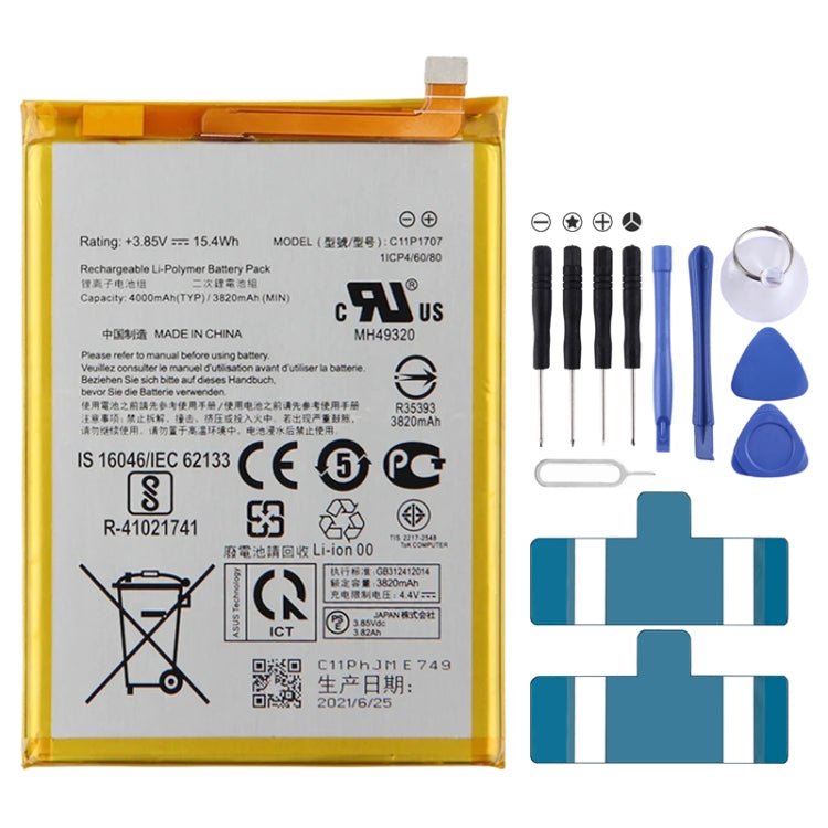 4000mAh Battery Replacement For ASUS Zenfone Max M1 ZB555KL C11P1707, For ASUS Zenfone Max M1 - ORIWHIZ