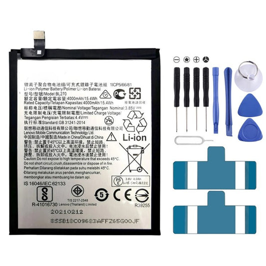 4000mAh BL270 for Lenovo K6 Note Li - Polymer Battery, For Lenovo K6 Note - ORIWHIZ