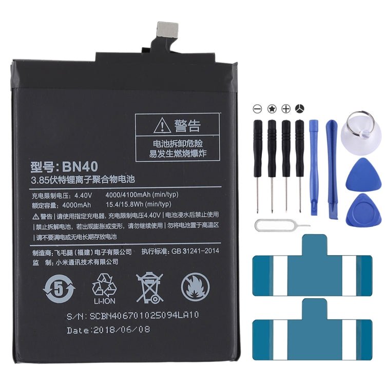 4000mAh BN40 for Xiaomi Redmi 4 Prime Li - Polymer Battery, For Redmi 4 Prime - ORIWHIZ