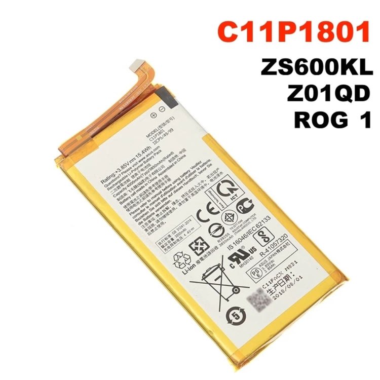 4000mAh C11P1801 Li - ion Battery for ASUS ROG Phone ZS600KL Z01QD, For ASUS ROG Phone ZS600KL - ORIWHIZ
