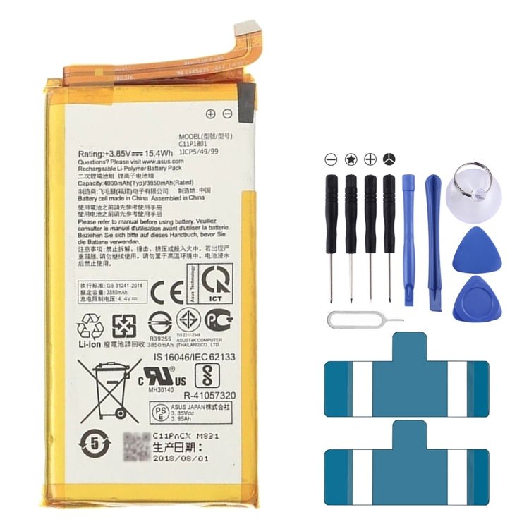 4000mAh C11P1801 Li - ion Battery for ASUS ROG Phone ZS600KL Z01QD, For ASUS ROG Phone ZS600KL - ORIWHIZ